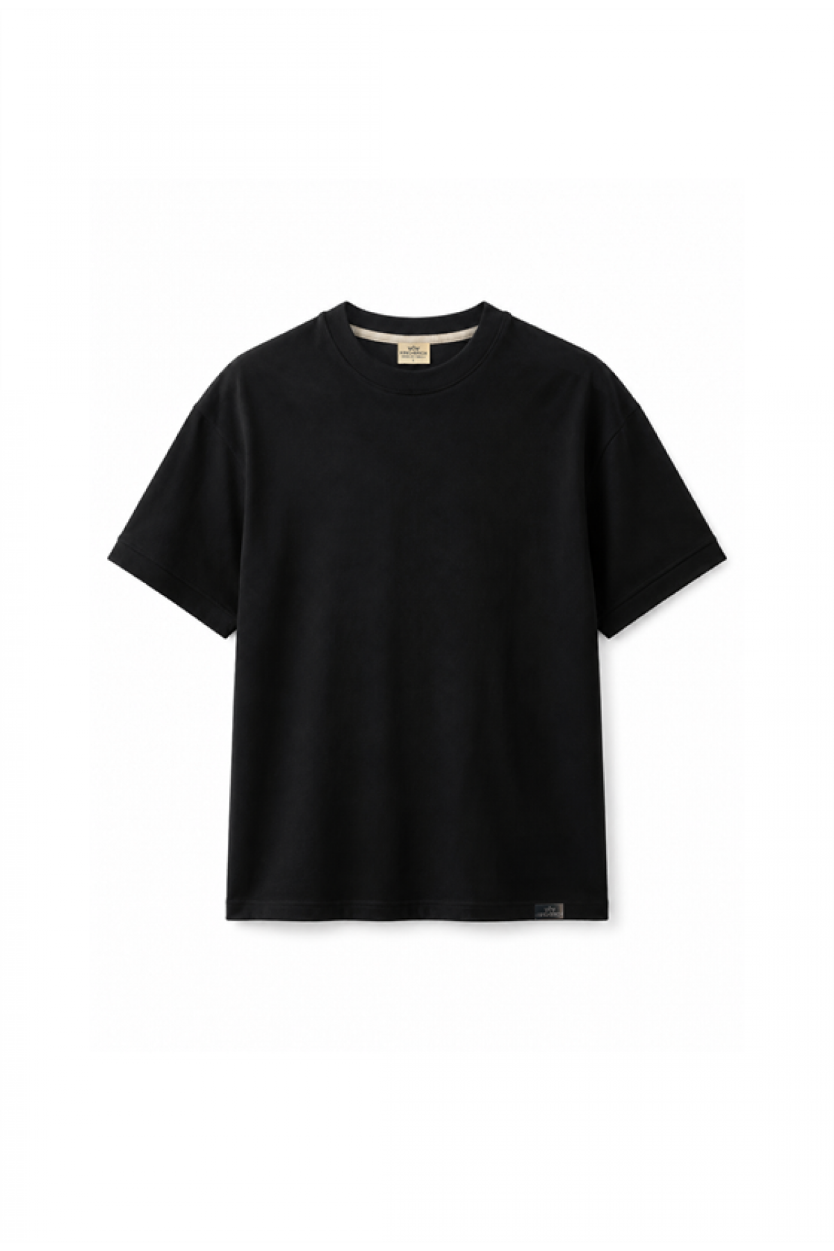 Slim Fit Kalıp Kolu Ribanalı Basic %100 Pamuklu Tişört S