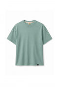 Slim Fit Kalıp Kolu Ribanalı Basic %100 Pamuklu Tişört S