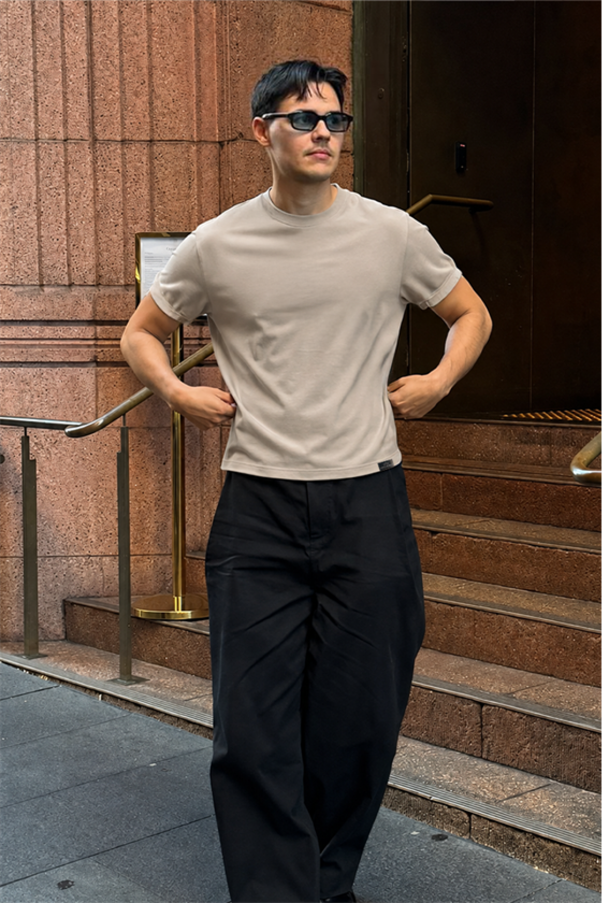 Slim Fit Kalıp Kolu Ribanalı Basic %100 Pamuklu Tişört S