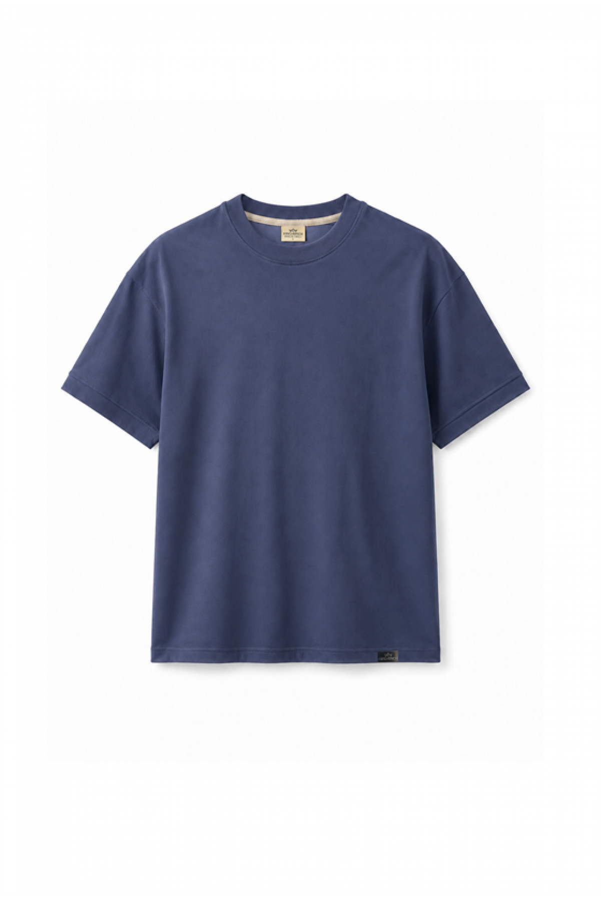 Slim Fit Kalıp Kolu Ribanalı Basic %100 Pamuklu Tişört S