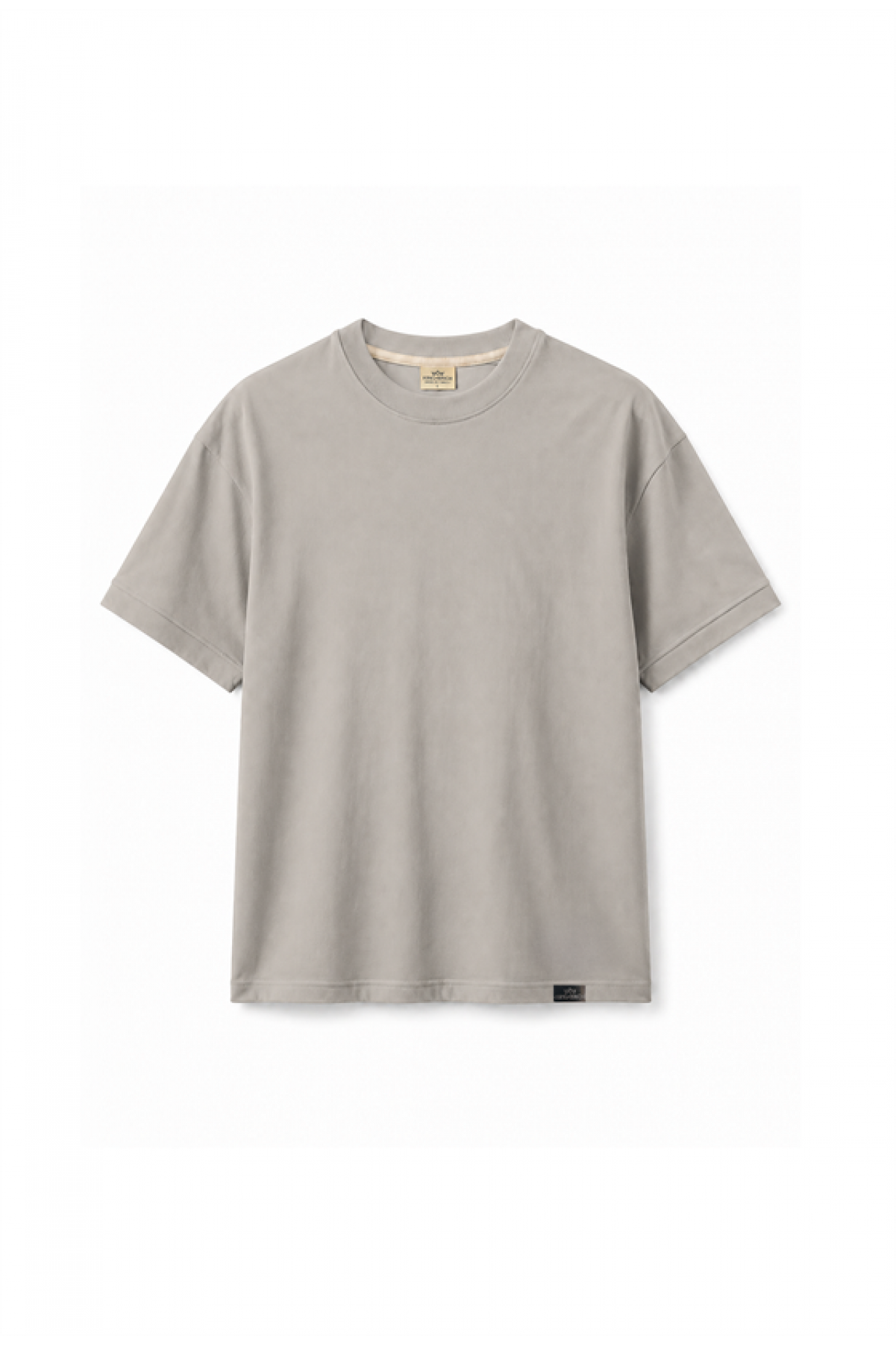 Slim Fit Kalıp Kolu Ribanalı Basic %100 Pamuklu Tişört S