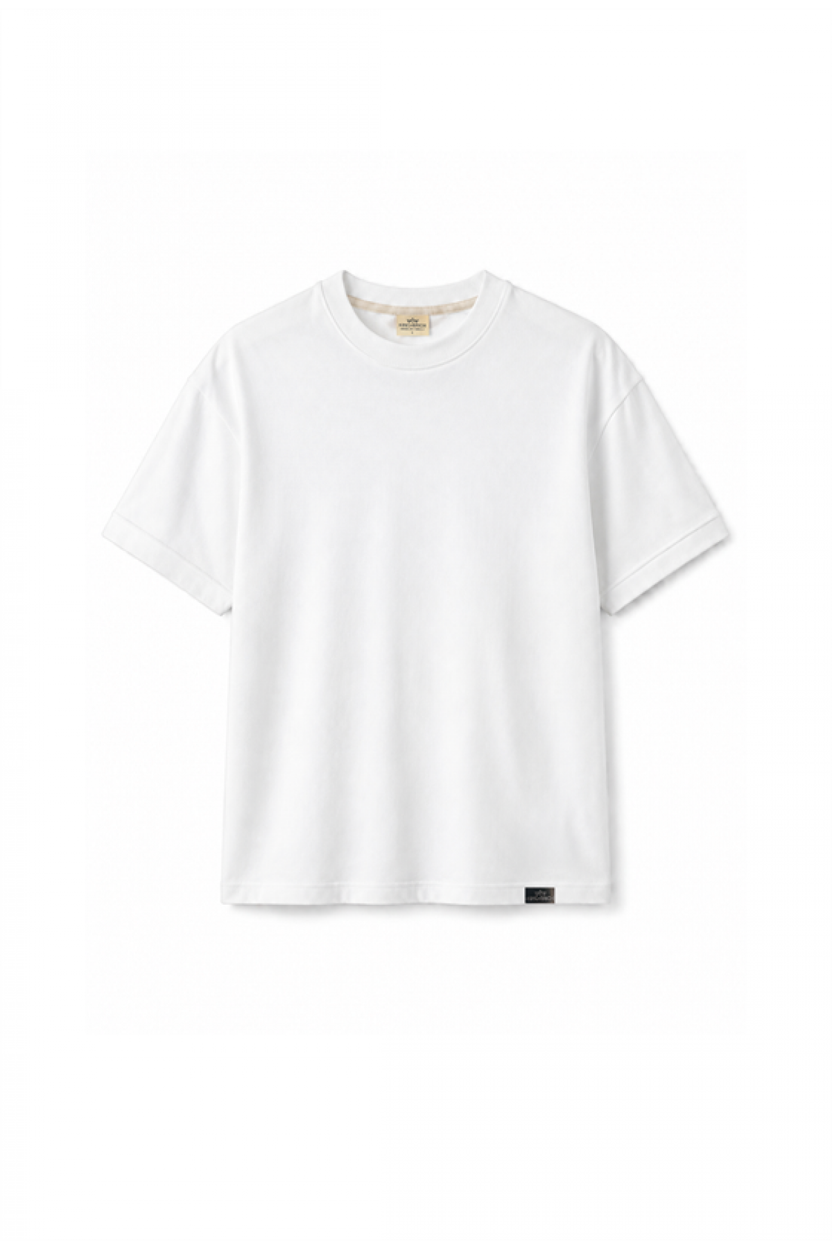 Slim Fit Kalıp Kolu Ribanalı Basic %100 Pamuklu Tişört S