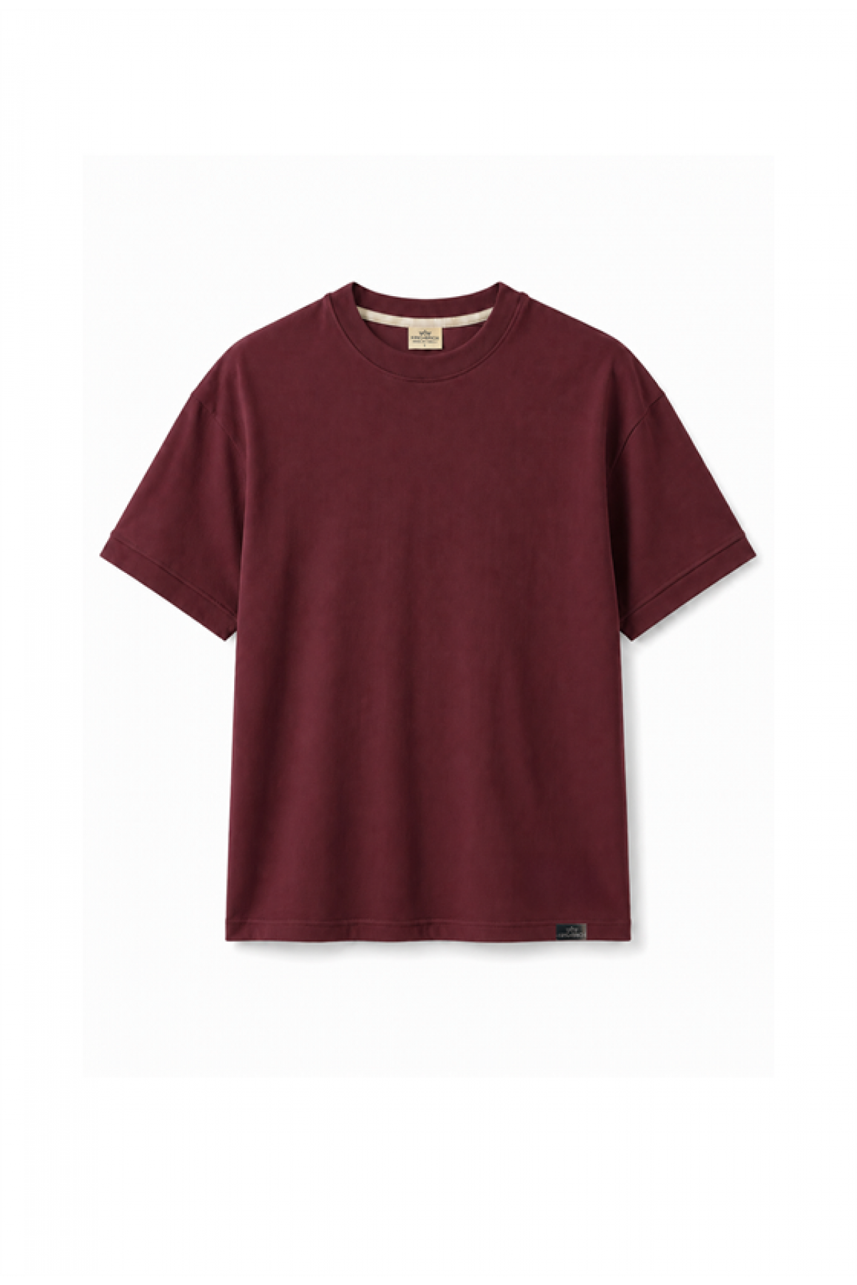 Slim Fit Kalıp Kolu Ribanalı Basic %100 Pamuklu Tişört S
