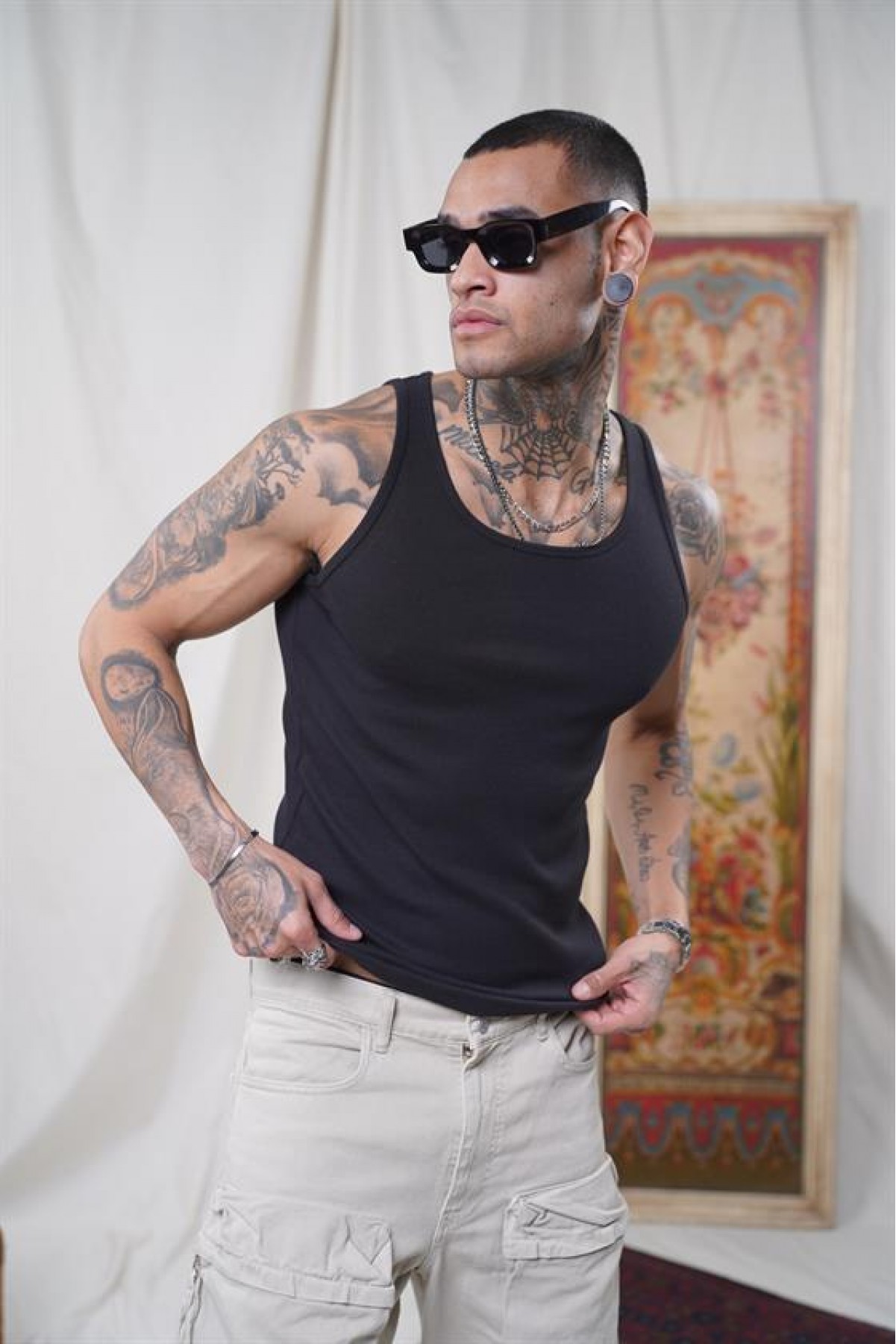 Slim Fit Kaşkorseli Esnek Düz  Erkek Sporcu Atlet XS