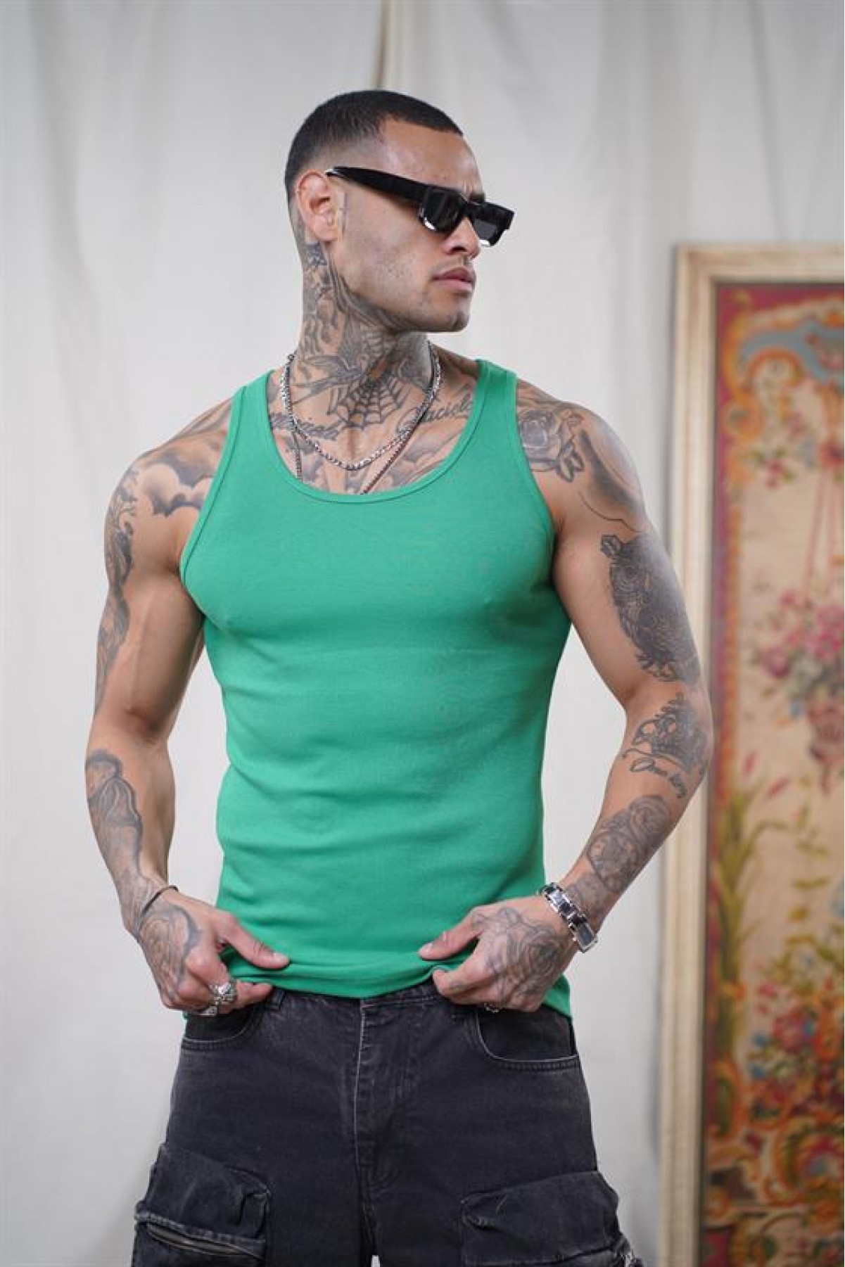 Slim Fit Kaşkorseli Esnek Düz  Erkek Sporcu Atlet XS