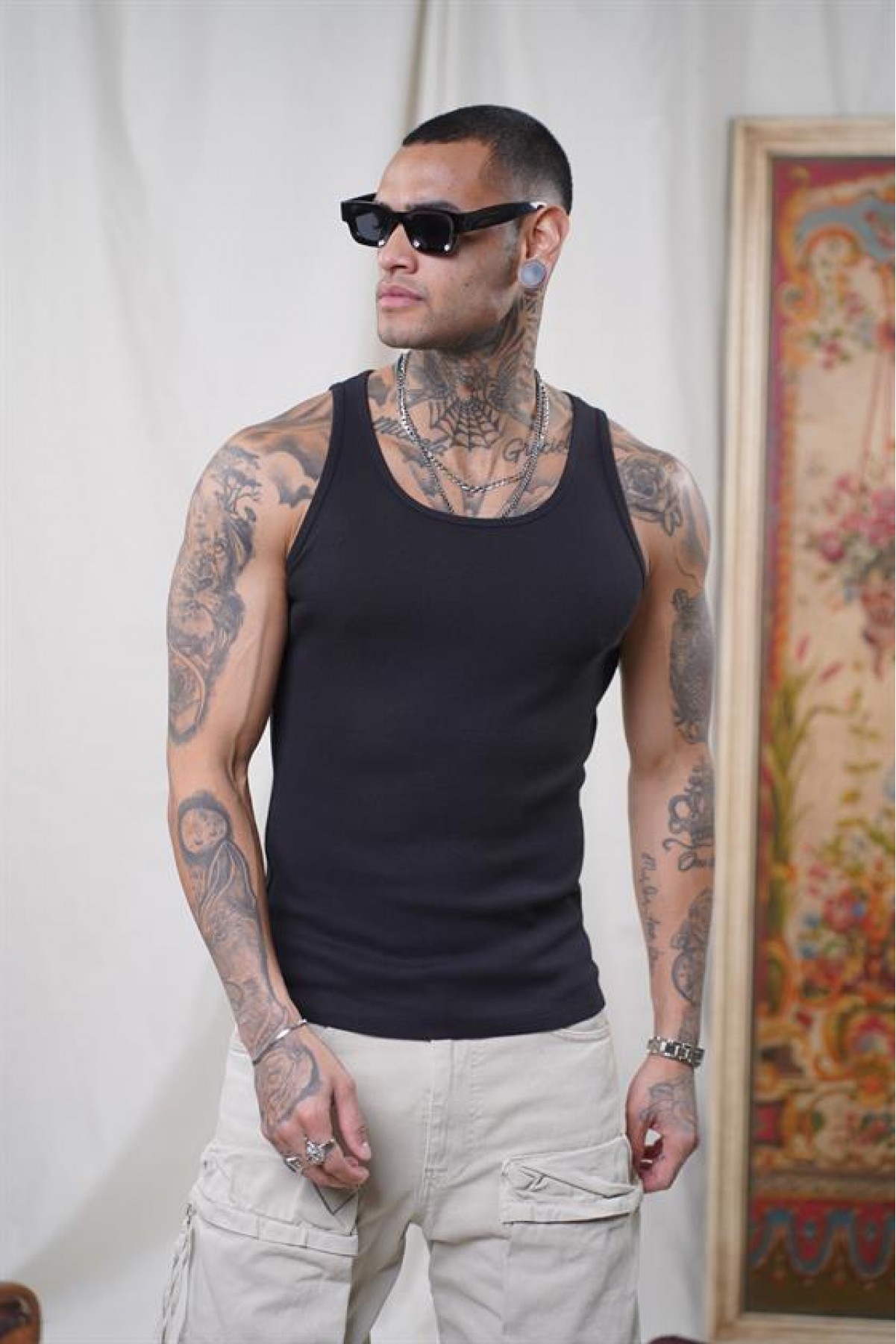 Slim Fit Kaşkorseli Esnek Düz  Erkek Sporcu Atlet XS