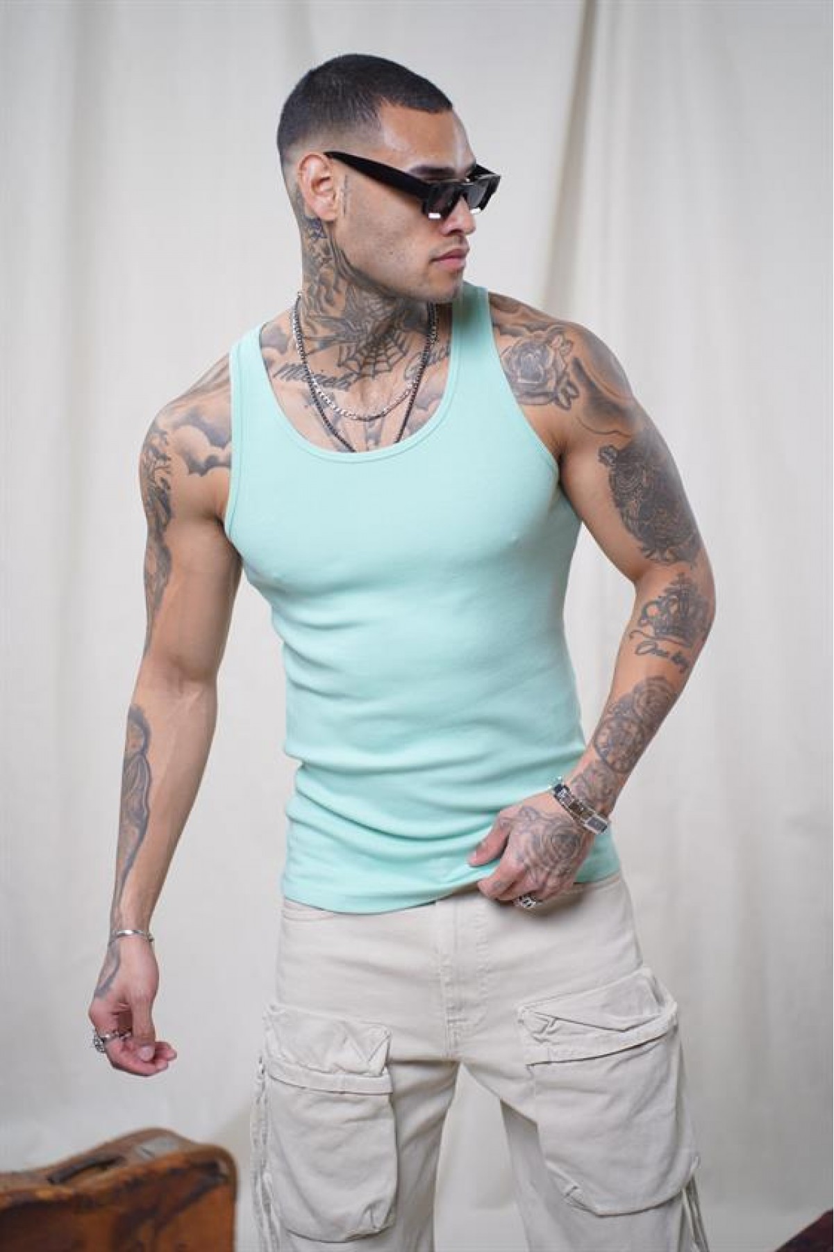 Slim Fit Kaşkorseli Esnek Düz  Erkek Sporcu Atlet XS