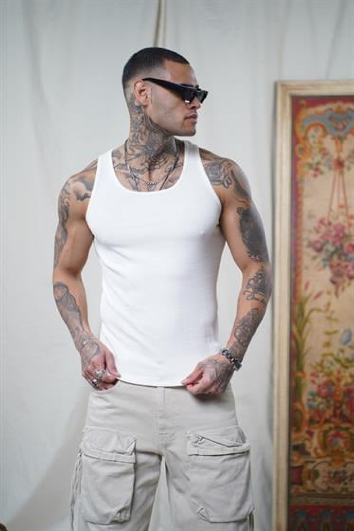 Slim Fit Kaşkorseli Esnek Düz  Erkek Sporcu Atlet XS