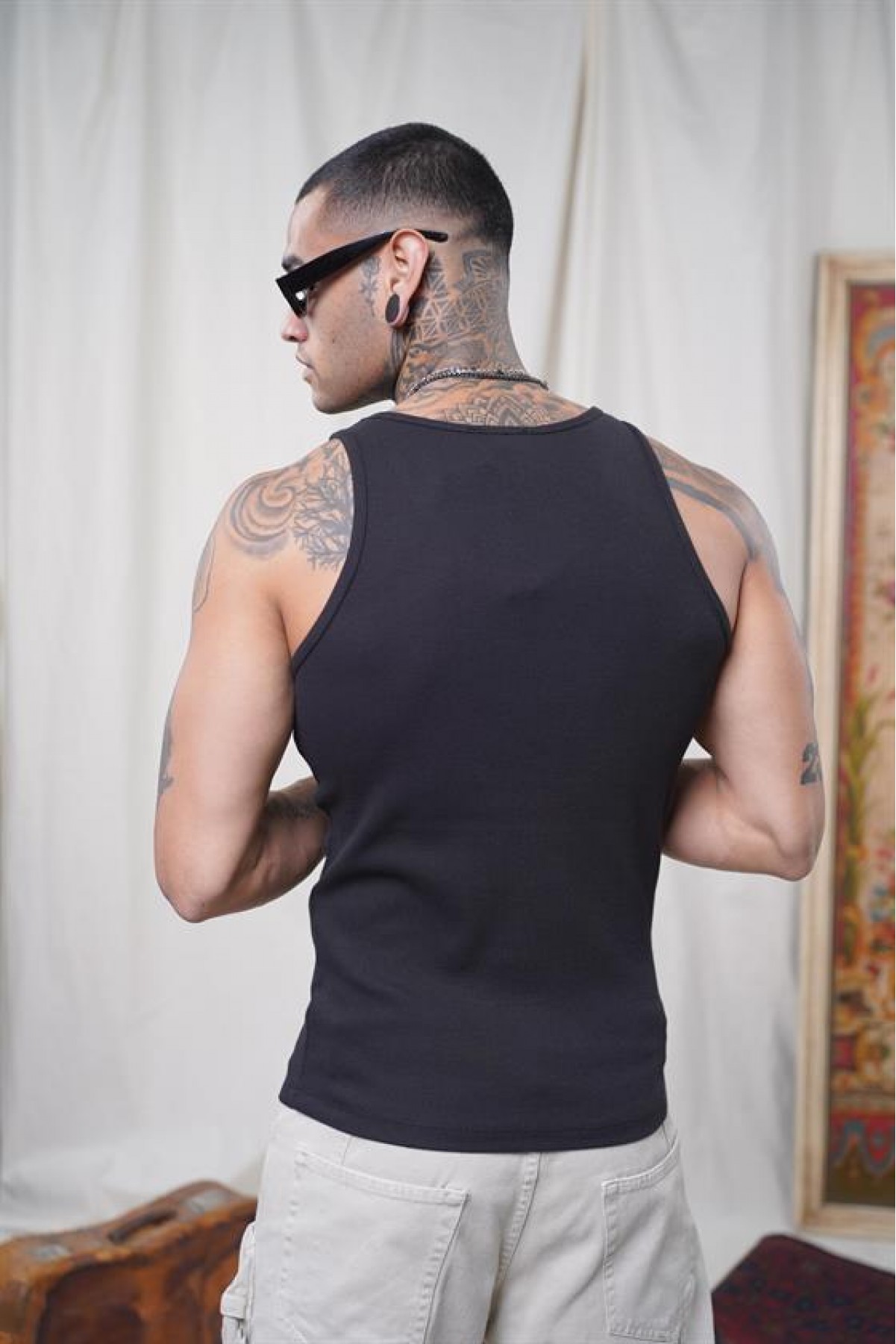 Slim Fit Kaşkorseli Esnek Düz  Erkek Sporcu Atlet XS