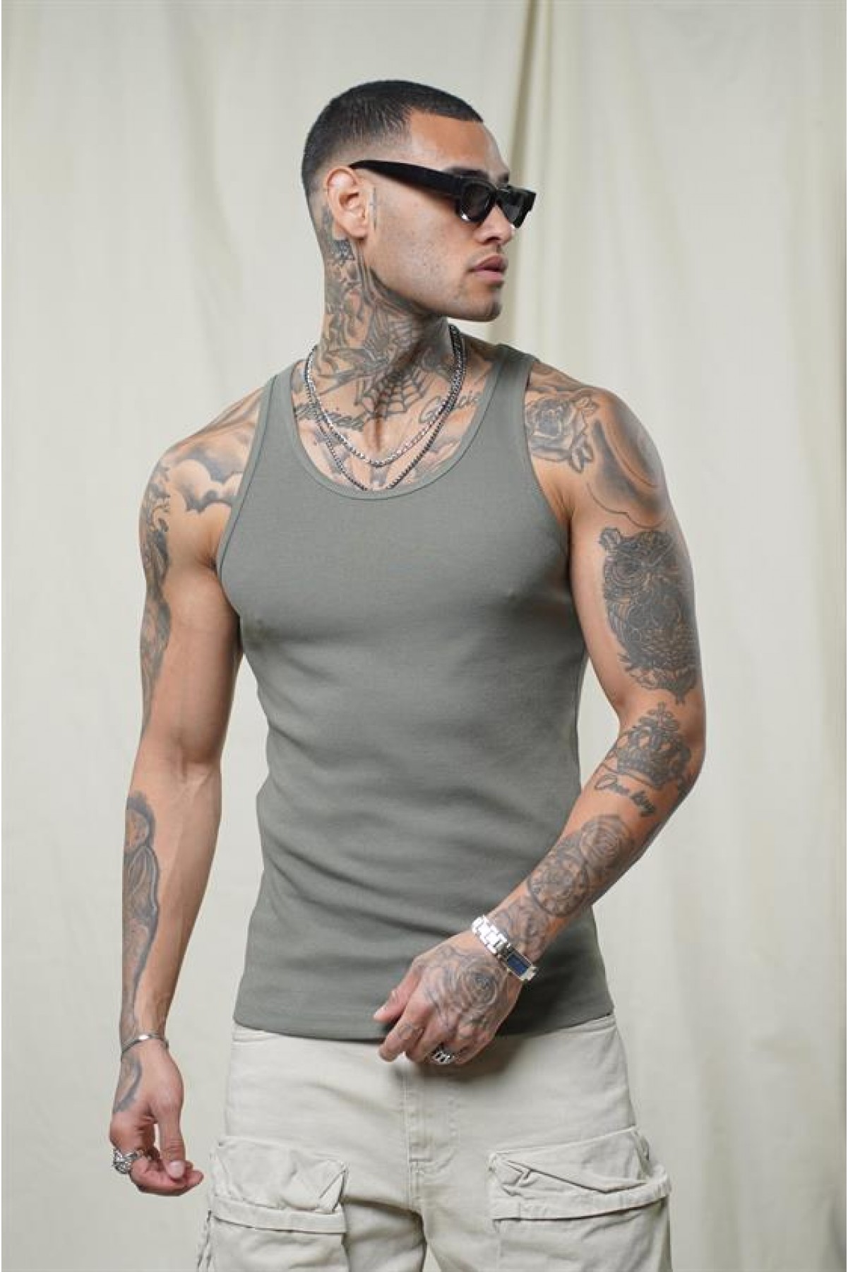 Slim Fit Kaşkorseli Esnek Düz  Erkek Sporcu Atlet XS