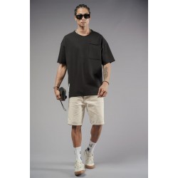 Tek Cepli Pis Yaka Oversize Kalıp Tişört S