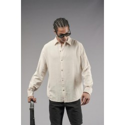 Uzun Kol Düz Keten Gömlek S