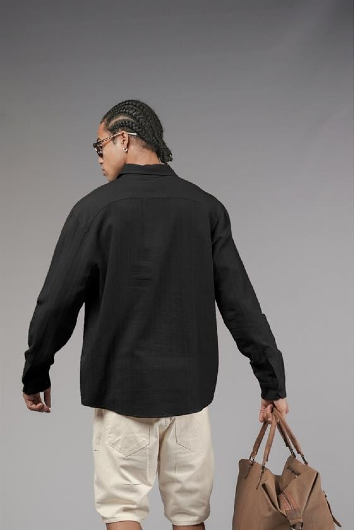 Uzun Kol Düz Keten Gömlek S