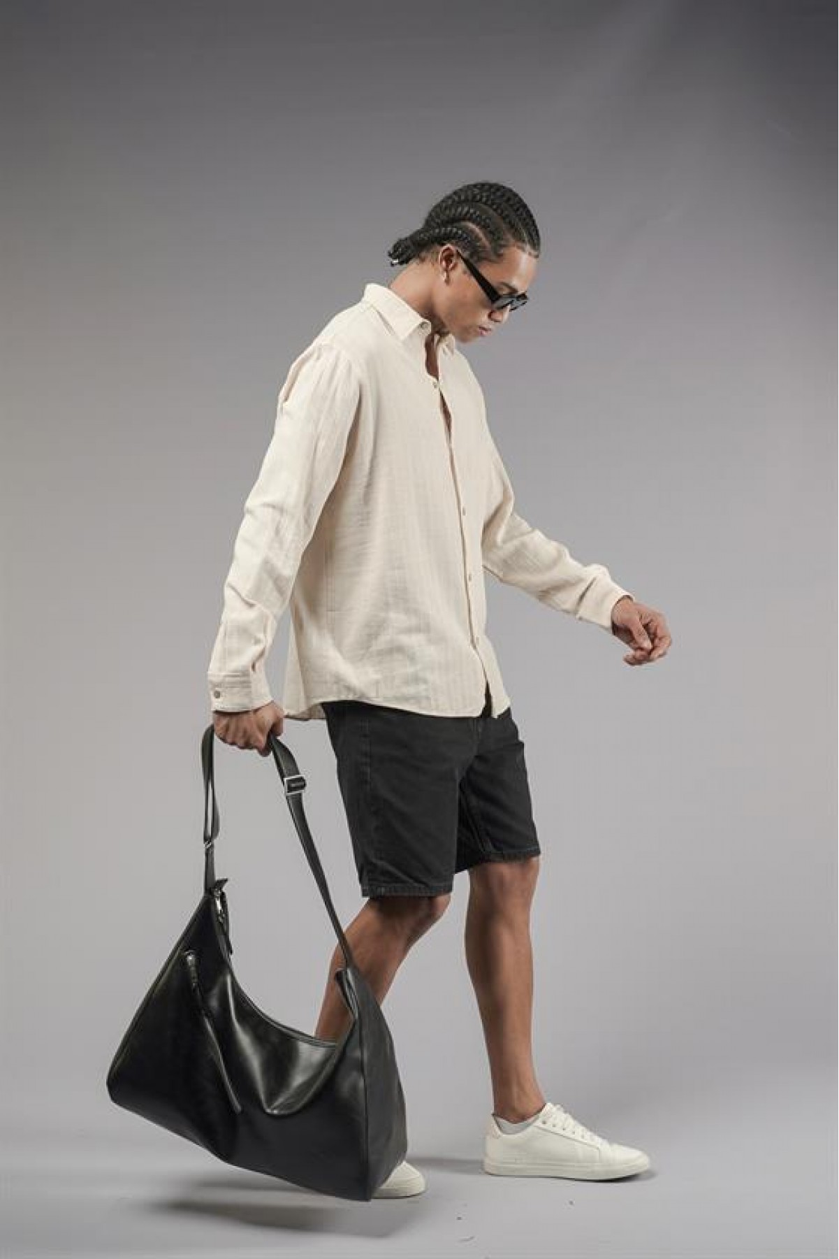 Uzun Kol Düz Keten Gömlek S