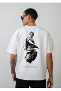 Veni Vidi Vici Baskılı Unisex Oversize Kalıp Tişört S