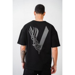 Vıkıngs Baskılı Unisex Oversize Kalıp Tişört S