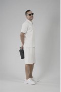 Yarım Oversize Kalıp Polo Yaka Erkek Şort Takım S
