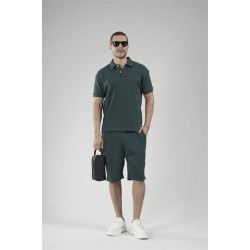 Yarım Oversize Kalıp Polo Yaka Erkek Şort Takım S
