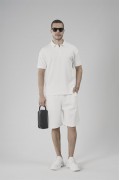 Yarım Oversize Kalıp Polo Yaka Erkek Şort Takım S