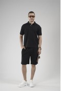 Yarım Oversize Kalıp Polo Yaka Erkek Şort Takım S