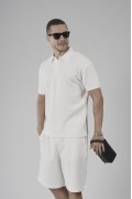 Yarım Oversize Kalıp Polo Yaka Erkek Şort Takım S