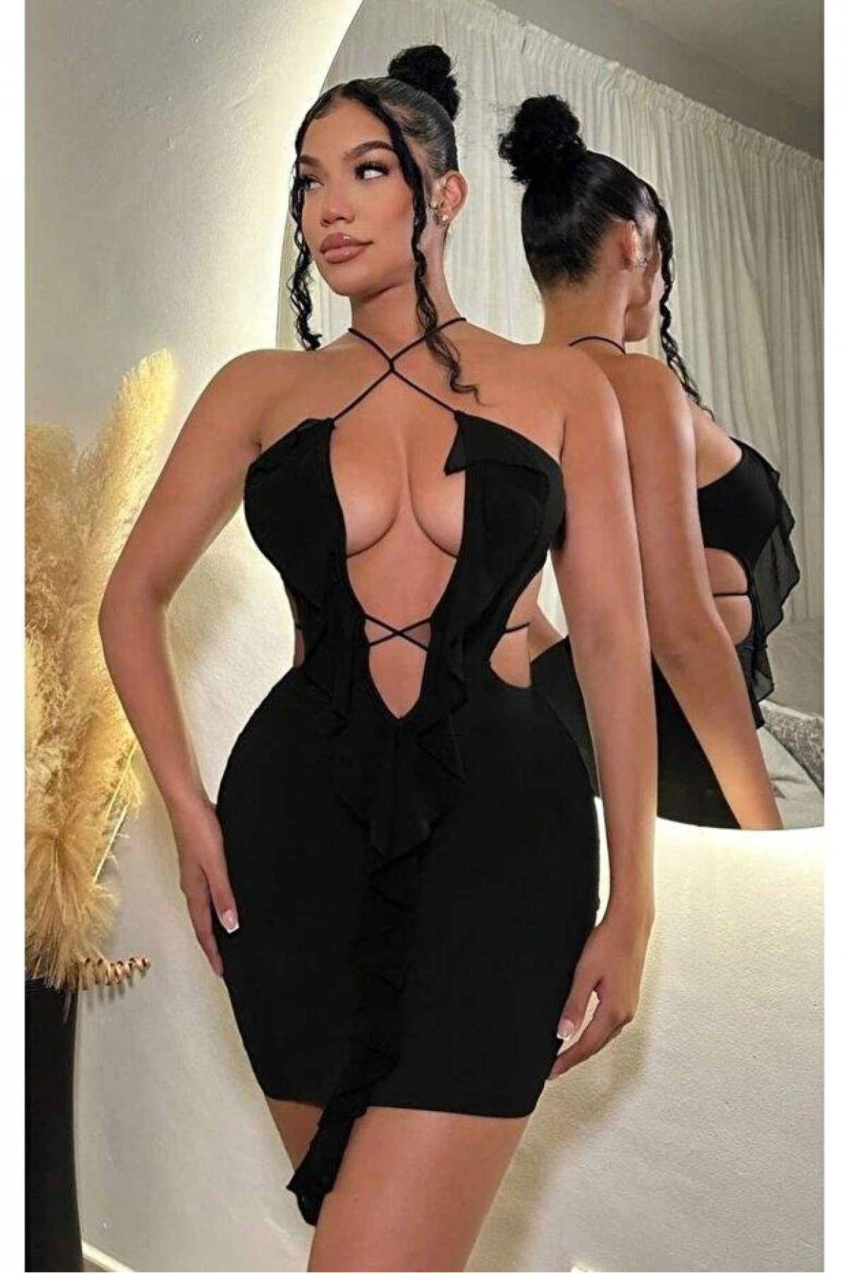 Siyah Fantezi Elbise 5086 SİYAH