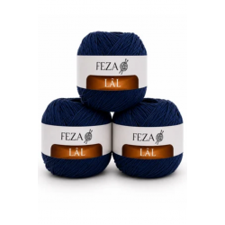 Feza Lâl Pamuklu El Örgü İpi 100 Gr 280 Metre %80 Cotton – Lacivert-21
