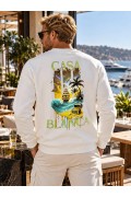 Bisiklet Yaka Baskılı Erkek Sweatshirt