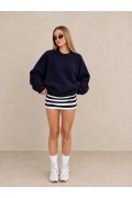Bisiklet Yaka Oversize Triko Kazak