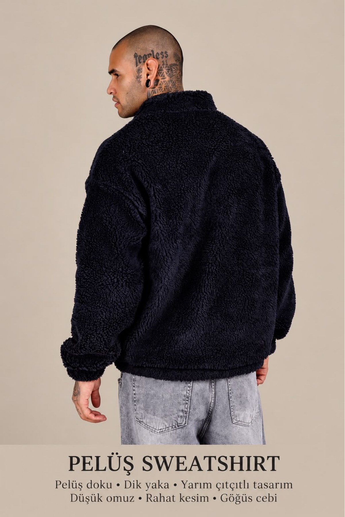 Erkek Pelüş Sweatshirt