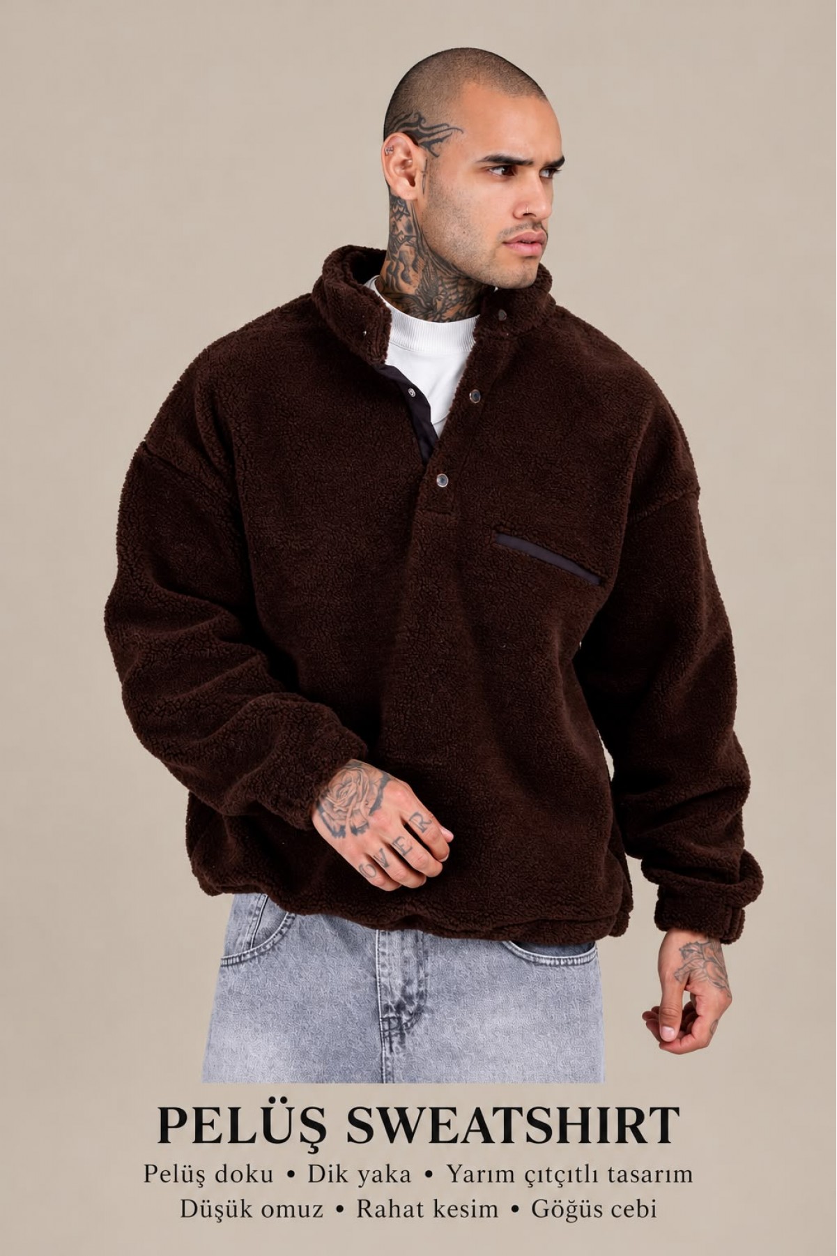 Erkek Pelüş Sweatshirt