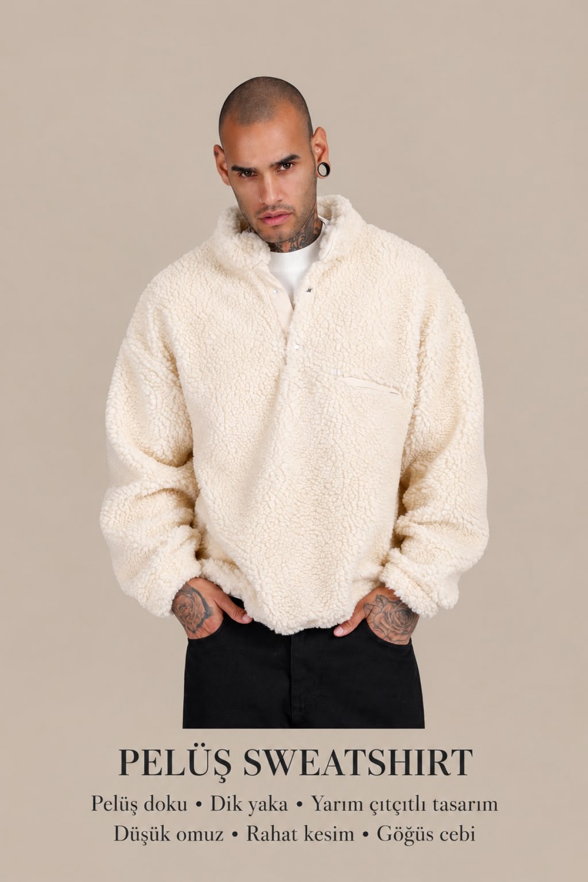 Erkek Pelüş Sweatshirt