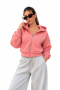 Kapüşonlu Fermuarlı Crop Sweatshirt