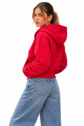 Kapüşonlu Fermuarlı Crop Sweatshirt