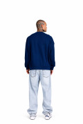 Dikiş Detaylı Bisiklet Yaka Oversize Erkek Sweatshirt