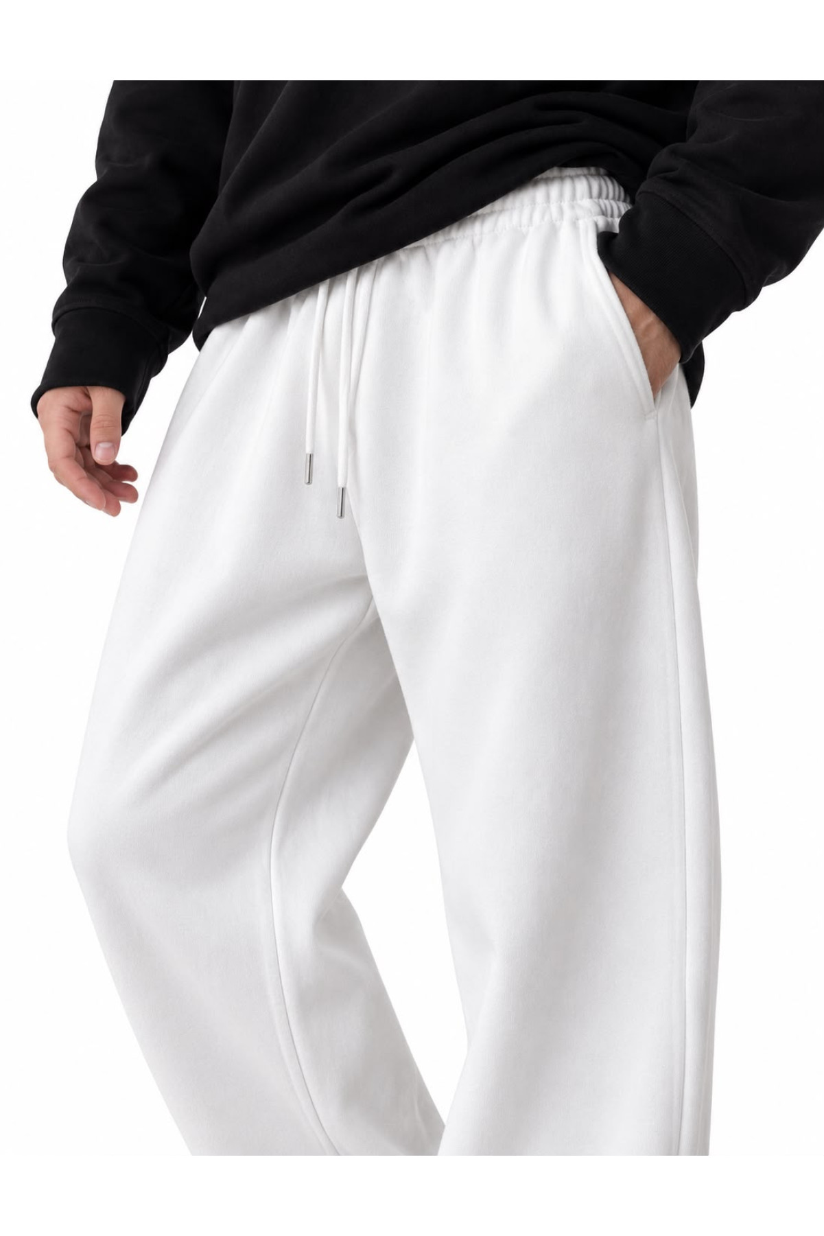 Lastikli Bel Bağcıklı Bol Kesim Erkek Pantolon