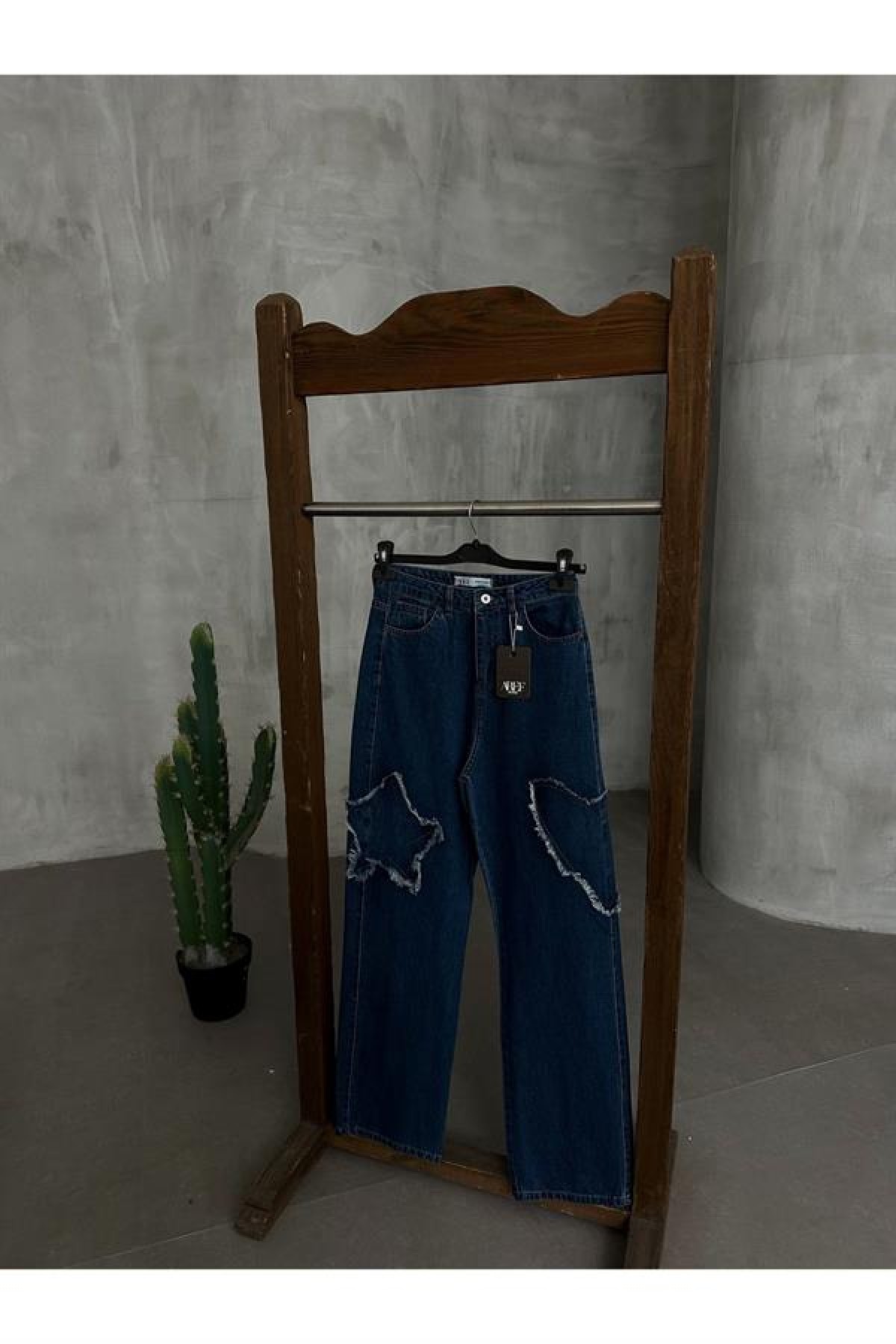 Uzun Salaş Kadın Pantolon Nakış Desenli Pantolon 42